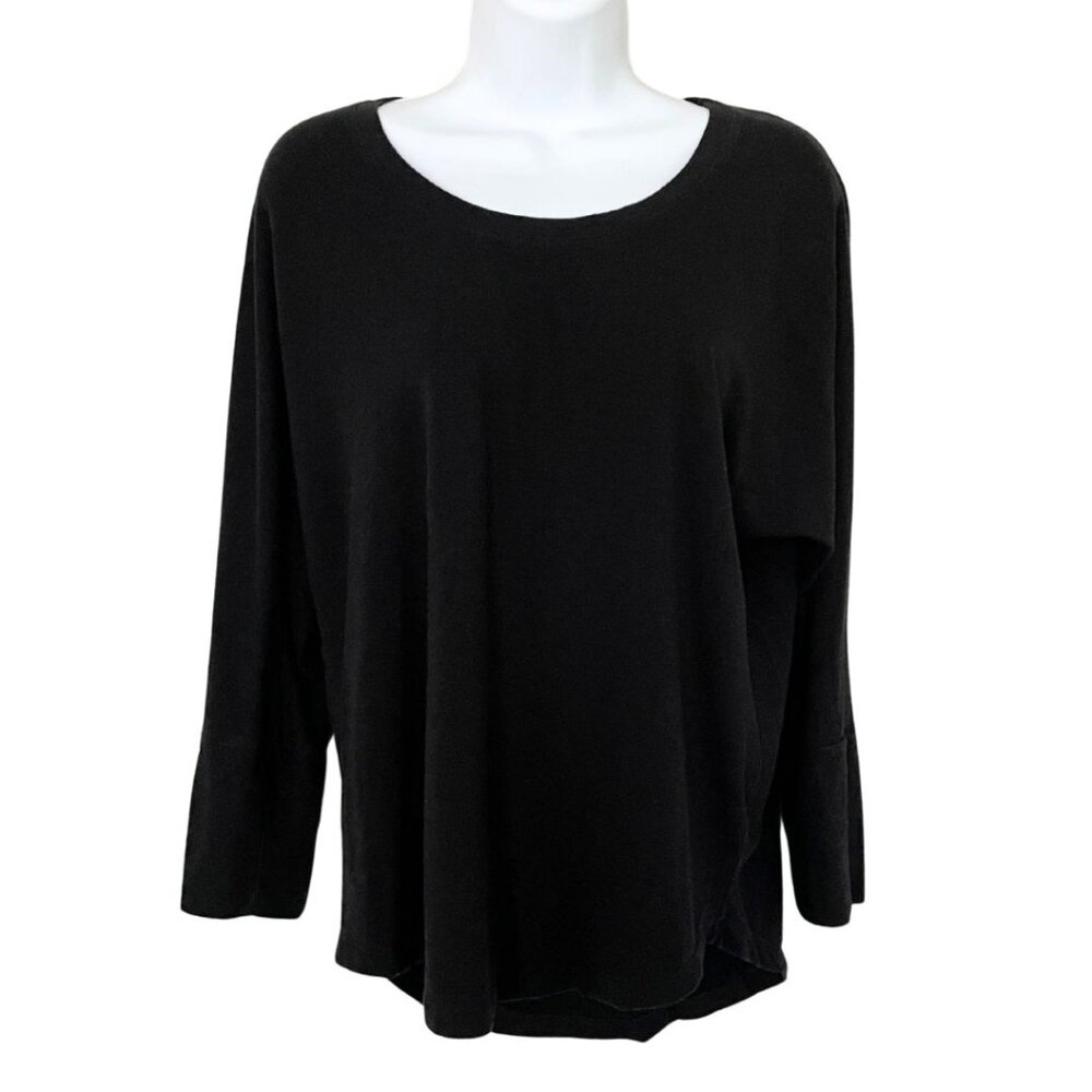 Southcott Black T-shirt Shirt Women's Sz M Round Neck Long Sleeve